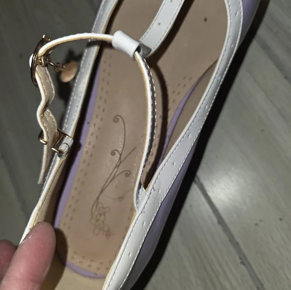 Jingpin Womens Lavender Pin Up Girl Mary Jane Shoes Block Heel Bow Pearl Charm - Picture 10 of 10